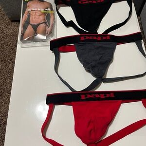 Men's 3pk Papi Stretch Jockstraps Size Large